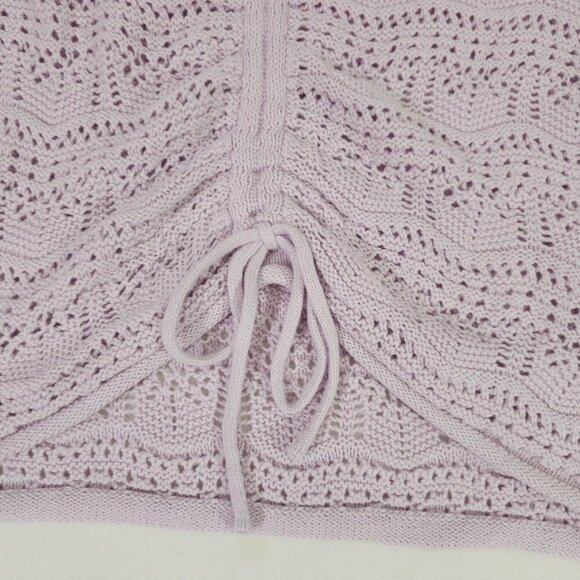 Jessica Simpson Womens Lavender Knit Cropped Sweater With Adjustable Ruch - Picture 2 of 6